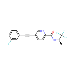 C[C@@H](NC(=O)c1ccc(C#Cc2cccc(F)c2)cn1)C(F)(F)F ZINC000096933562