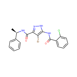 C[C@@H](NC(=O)c1n[nH]c(NC(=O)c2ccccc2Cl)c1Br)c1ccccc1 ZINC000028711964