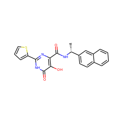 C[C@@H](NC(=O)c1nc(-c2cccs2)[nH]c(=O)c1O)c1ccc2ccccc2c1 ZINC000028820257