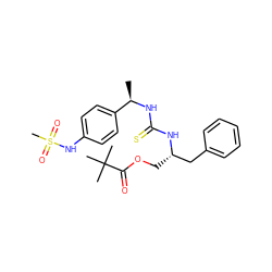 C[C@@H](NC(=S)N[C@@H](COC(=O)C(C)(C)C)Cc1ccccc1)c1ccc(NS(C)(=O)=O)cc1 ZINC000141180347