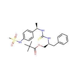 C[C@@H](NC(=S)N[C@H](COC(=O)C(C)(C)C)Cc1ccccc1)c1ccc(NS(C)(=O)=O)cc1 ZINC000141179974