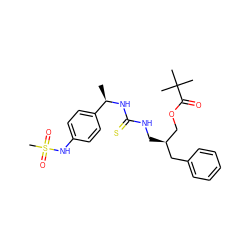 C[C@@H](NC(=S)NC[C@@H](COC(=O)C(C)(C)C)Cc1ccccc1)c1ccc(NS(C)(=O)=O)cc1 ZINC000036436260