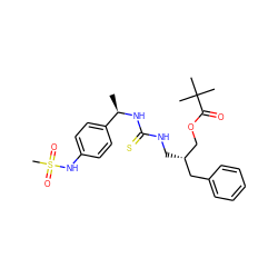 C[C@@H](NC(=S)NC[C@H](COC(=O)C(C)(C)C)Cc1ccccc1)c1ccc(NS(C)(=O)=O)cc1 ZINC000036436258