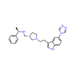 C[C@@H](NC[C@@H]1CCN(CCc2c[nH]c3ccc(-n4cnnc4)cc23)C1)c1ccccc1 ZINC000013794088