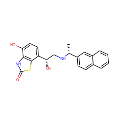 C[C@@H](NC[C@H](O)c1ccc(O)c2[nH]c(=O)sc12)c1ccc2ccccc2c1 ZINC000058581066