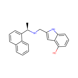 C[C@@H](NCc1cc2c(O)cccc2[nH]1)c1cccc2ccccc12 ZINC000653699622