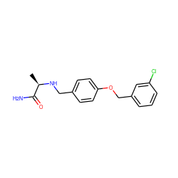 C[C@@H](NCc1ccc(OCc2cccc(Cl)c2)cc1)C(N)=O ZINC000028711468