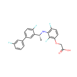 C[C@@H](Nc1c(F)ccc(OCC(=O)O)c1F)c1cc(-c2cccc(F)c2)ccc1F ZINC000206898298