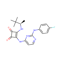 C[C@@H](Nc1c(Nc2ccnc(Nc3ccc(F)cc3)n2)c(=O)c1=O)C(C)(C)C ZINC000101595907