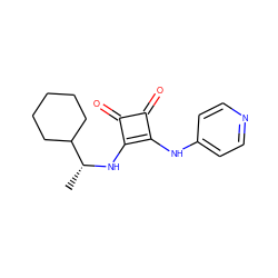 C[C@@H](Nc1c(Nc2ccncc2)c(=O)c1=O)C1CCCCC1 ZINC000100081527