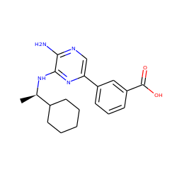 C[C@@H](Nc1nc(-c2cccc(C(=O)O)c2)cnc1N)C1CCCCC1 ZINC000096284808