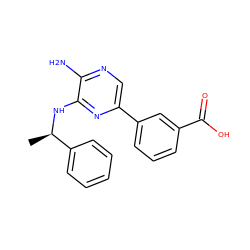 C[C@@H](Nc1nc(-c2cccc(C(=O)O)c2)cnc1N)c1ccccc1 ZINC000096284826