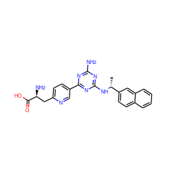 C[C@@H](Nc1nc(N)nc(-c2ccc(C[C@H](N)C(=O)O)nc2)n1)c1ccc2ccccc2c1 ZINC000040864412