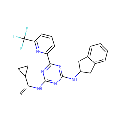 C[C@@H](Nc1nc(NC2Cc3ccccc3C2)nc(-c2cccc(C(F)(F)F)n2)n1)C1CC1 ZINC000223150997