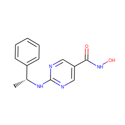 C[C@@H](Nc1ncc(C(=O)NO)cn1)c1ccccc1 ZINC000166604763