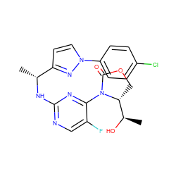 C[C@@H](Nc1ncc(F)c(N2C(=O)OC[C@@H]2[C@@H](C)O)n1)c1ccn(-c2ccc(Cl)cc2)n1 ZINC000221678177