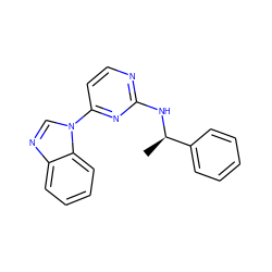 C[C@@H](Nc1nccc(-n2cnc3ccccc32)n1)c1ccccc1 ZINC000045299329