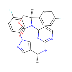 C[C@@H](Nc1nccc(N2C(=O)OC[C@@]2(C)c2ccc(F)cc2)n1)c1cnn(-c2ccc(F)cc2)c1 ZINC000142058268