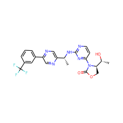 C[C@@H](Nc1nccc(N2C(=O)OC[C@@H]2[C@@H](C)O)n1)c1cnc(-c2cccc(C(F)(F)F)c2)cn1 ZINC000221665753