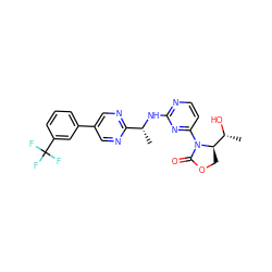 C[C@@H](Nc1nccc(N2C(=O)OC[C@@H]2[C@@H](C)O)n1)c1ncc(-c2cccc(C(F)(F)F)c2)cn1 ZINC000218147911