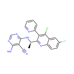 C[C@@H](Nc1ncnc(N)c1C#N)c1nc2ccc(F)cc2c(Cl)c1-c1ccccn1 ZINC000299864136