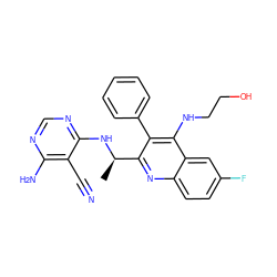 C[C@@H](Nc1ncnc(N)c1C#N)c1nc2ccc(F)cc2c(NCCO)c1-c1ccccc1 ZINC000143083928