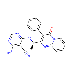 C[C@@H](Nc1ncnc(N)c1C#N)c1nc2ccccn2c(=O)c1-c1ccccc1 ZINC000114790276