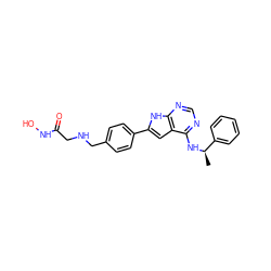 C[C@@H](Nc1ncnc2[nH]c(-c3ccc(CNCC(=O)NO)cc3)cc12)c1ccccc1 ZINC000138955344