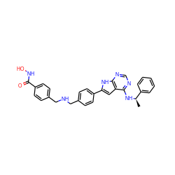 C[C@@H](Nc1ncnc2[nH]c(-c3ccc(CNCc4ccc(C(=O)NO)cc4)cc3)cc12)c1ccccc1 ZINC000043195187