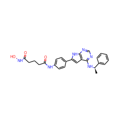 C[C@@H](Nc1ncnc2[nH]c(-c3ccc(NC(=O)CCCC(=O)NO)cc3)cc12)c1ccccc1 ZINC000138893242