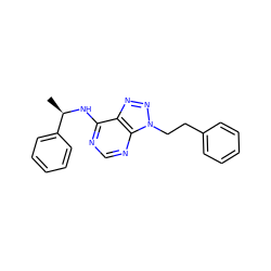 C[C@@H](Nc1ncnc2c1nnn2CCc1ccccc1)c1ccccc1 ZINC000013778544