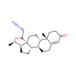 C[C@@H](O)[C@@H]1CC[C@H]2[C@@H]3CCC4=CC(=O)CC[C@@]4(C)[C@H]3CC[C@@]21C(=O)C=[N+]=[N-] ZINC000095607307