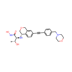 C[C@@H](O)[C@H](N[C@@H]1COCc2cc(C#Cc3ccc(CN4CCOCC4)cc3)ccc21)C(=O)NO ZINC001772652483