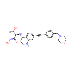 C[C@@H](O)[C@H](N[C@H]1CCN(C)c2cc(C#Cc3ccc(CN4CCOCC4)cc3)ccc21)C(=O)NO ZINC001772584632