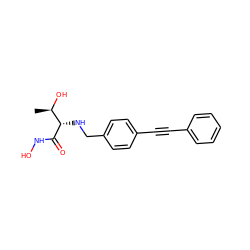 C[C@@H](O)[C@H](NCc1ccc(C#Cc2ccccc2)cc1)C(=O)NO ZINC000113753978