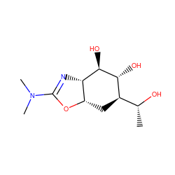 C[C@@H](O)[C@H]1C[C@@H]2OC(N(C)C)=N[C@@H]2[C@@H](O)[C@@H]1O ZINC000146290023