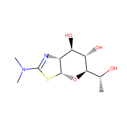 C[C@@H](O)[C@H]1O[C@@H]2SC(N(C)C)=N[C@@H]2[C@@H](O)[C@@H]1O ZINC000167361617