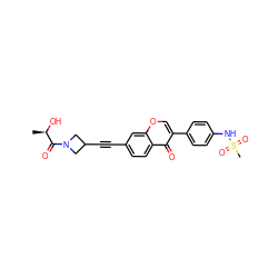 C[C@@H](O)C(=O)N1CC(C#Cc2ccc3c(=O)c(-c4ccc(NS(C)(=O)=O)cc4)coc3c2)C1 ZINC000169700863