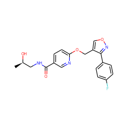 C[C@@H](O)CNC(=O)c1ccc(OCc2conc2-c2ccc(F)cc2)nc1 ZINC000142661961