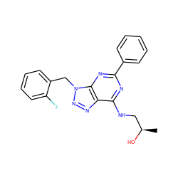 C[C@@H](O)CNc1nc(-c2ccccc2)nc2c1nnn2Cc1ccccc1F ZINC000028643561