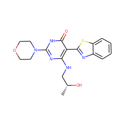 C[C@@H](O)CNc1nc(N2CCOCC2)[nH]c(=O)c1-c1nc2ccccc2s1 ZINC001772642956