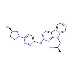 C[C@@H](O)Cn1c2cnccc2c2cnc(Nc3ccc(N4CC[C@@H](O)C4)nn3)nc21 ZINC000169706867