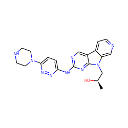 C[C@@H](O)Cn1c2cnccc2c2cnc(Nc3ccc(N4CCNCC4)nn3)nc21 ZINC000169706863