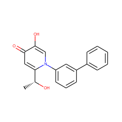 C[C@@H](O)c1cc(=O)c(O)cn1-c1cccc(-c2ccccc2)c1 ZINC000118900997