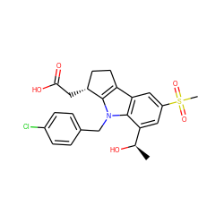 C[C@@H](O)c1cc(S(C)(=O)=O)cc2c3c(n(Cc4ccc(Cl)cc4)c12)[C@H](CC(=O)O)CC3 ZINC000003988030