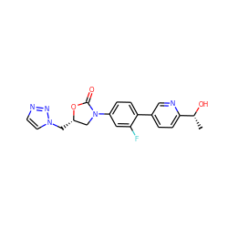 C[C@@H](O)c1ccc(-c2ccc(N3C[C@H](Cn4ccnn4)OC3=O)cc2F)cn1 ZINC000028711432