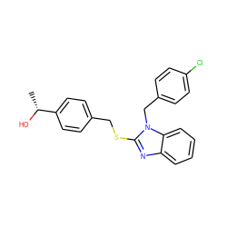 C[C@@H](O)c1ccc(CSc2nc3ccccc3n2Cc2ccc(Cl)cc2)cc1 ZINC000026948249