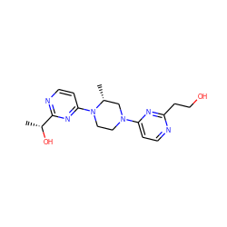 C[C@@H](O)c1nccc(N2CCN(c3ccnc(CCO)n3)C[C@H]2C)n1 ZINC000027564547