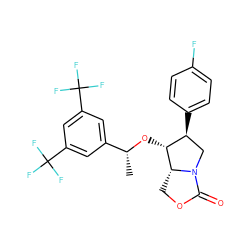 C[C@@H](O[C@@H]1[C@@H](c2ccc(F)cc2)CN2C(=O)OC[C@H]12)c1cc(C(F)(F)F)cc(C(F)(F)F)c1 ZINC000029131841