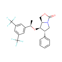 C[C@@H](O[C@@H]1[C@@H](c2ccccc2)CN2C(=O)OC[C@H]12)c1cc(C(F)(F)F)cc(C(F)(F)F)c1 ZINC000029131984